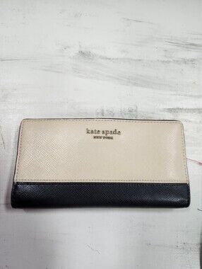 Kate Spade Two-Tone Cream and Black Continental Wallet